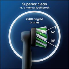 Oral-B Pro Cross Action Electric Toothbrush Head, X-Shape and Angled Bristles for Deeper Plaque Removal, Pack of 4 Toothbrush Heads, Black