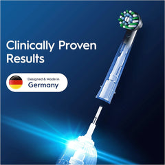 Oral-B Pro Cross Action Electric Toothbrush Head, X-Shape and Angled Bristles for Deeper Plaque Removal, Pack of 4 Toothbrush Heads, Black