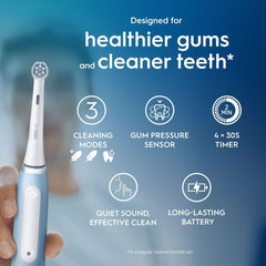 Oral-B iO3 Electric Toothbrushes With 1 Toothbrush Head, 1 Travel Case, Ideal Gifts for Women & Men, Blue