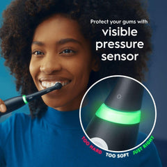 Oral-B iO3 Electric Toothbrush - 2 Toothbrush Heads, Pressure Sensor with Travel Case Matt Black UK 2 pin plug