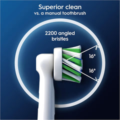 Oral-B Pro Cross Action Electric Toothbrush Head, X-Shape and Angled Bristles for Deeper Plaque Removal, Pack of 4 Toothbrush Heads, White