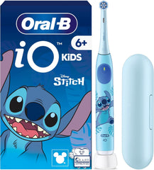 Oral-B iO Kids Disney Stitch Electric Toothbrush, 1 Toothbrush Head, 1 Travel Case, 3 Modes with Kid-Friendly Sensitive Mode, 2-Min Music Timer, for Ages 6+