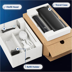 Oral-B iO2 Electric Toothbrush, 1 Gentle Care Toothbrush Head, 1 Travel Case, 1 Travel Refill Holder, Oral B Toothbrush Adults (Night Black)