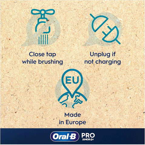 Oral-B Pro Junior Electric Toothbrush, 1 Purple Handle, 1 Toothbrush Head, Designed By Braun, For Ages 6+